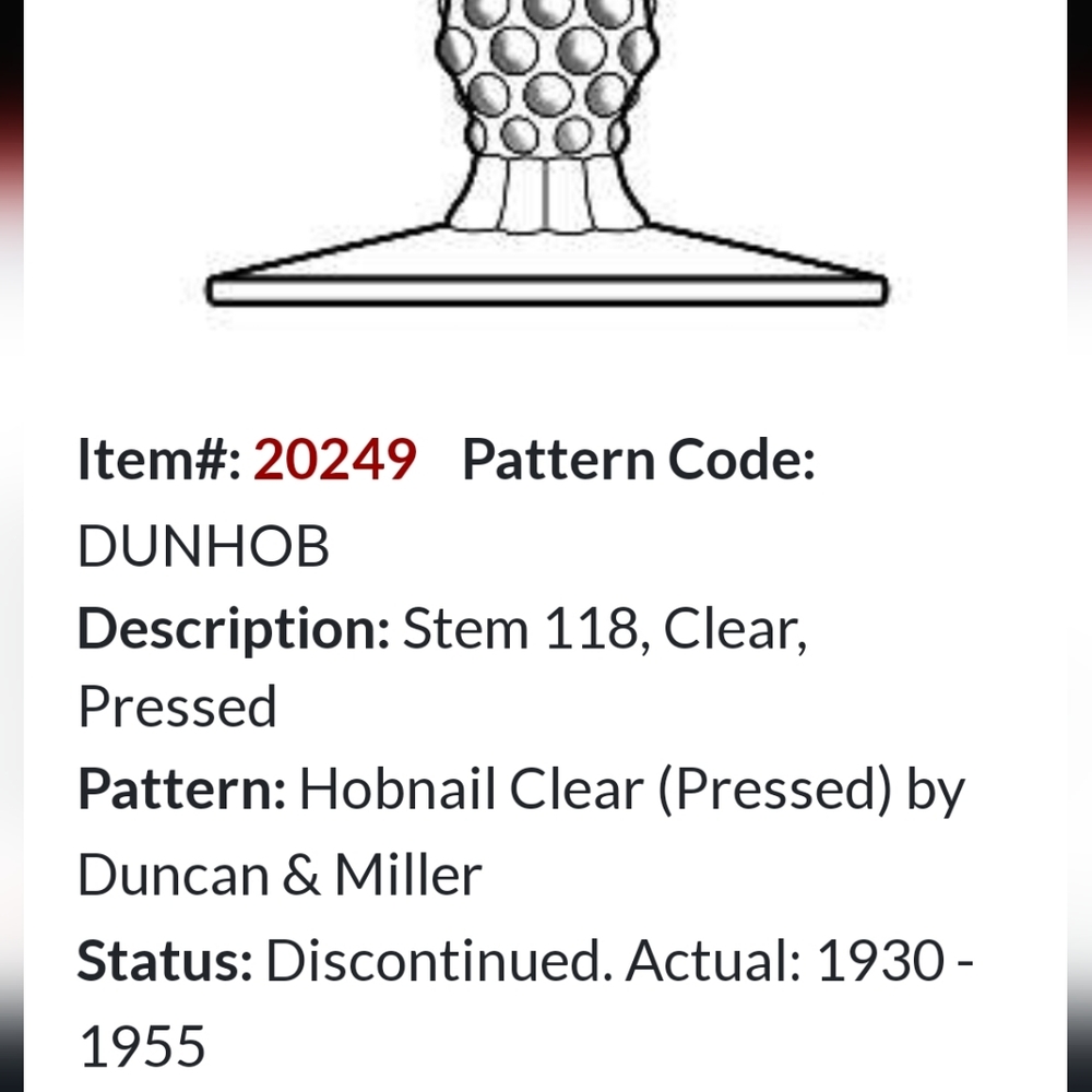 Vntg Duncan & Miller Glass (4) Hobnail Clear 10oz Goblets - Picture 9 of 16